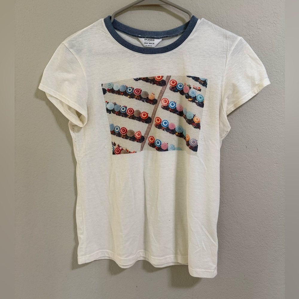Splendid x Gray Malin Graphic Tee Beach Umbrella Print XS